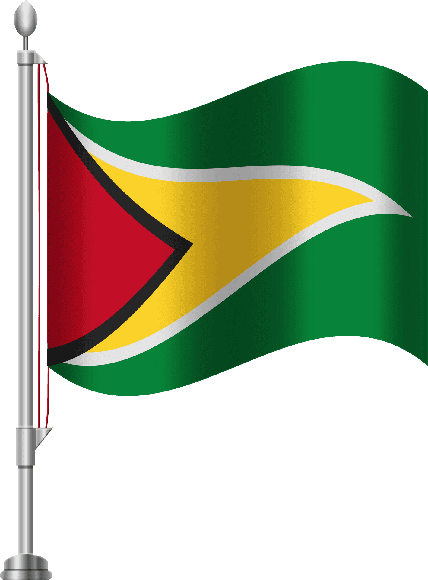 Guyana National Flagon Pole PNG Image