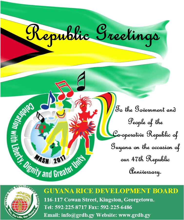 Guyana Republic Anniversary Greeting Poster PNG Image