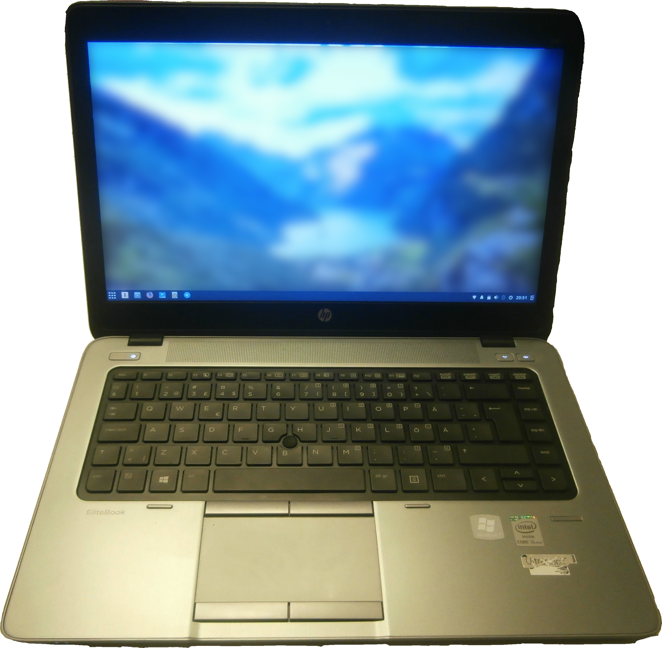 H P Elite Book Laptop Open PNG Image