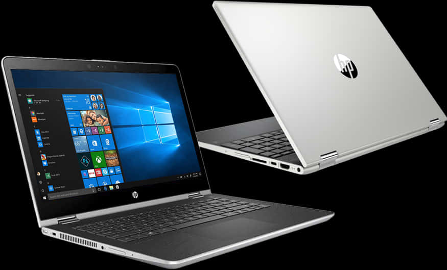 H P Laptop Dual View Windows10 PNG Image