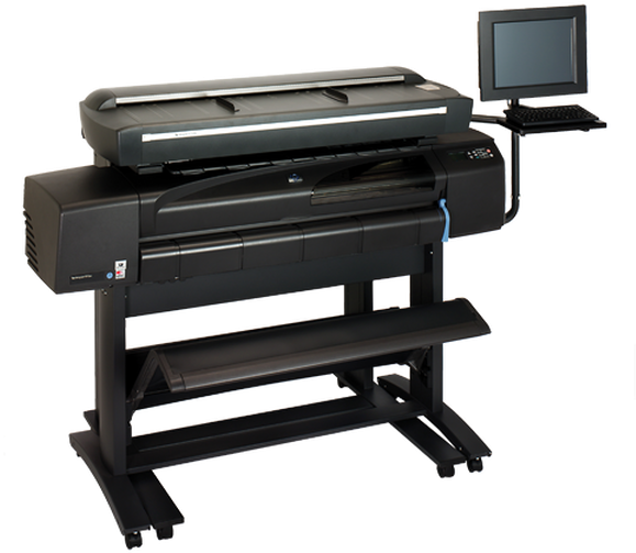 H P Large Format Printerwith Monitor PNG Image