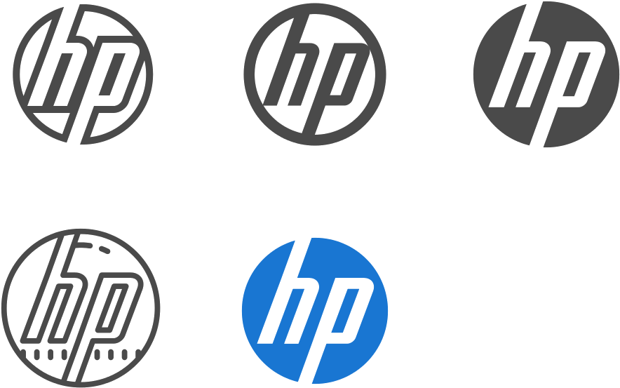 H P Logo Variations PNG Image