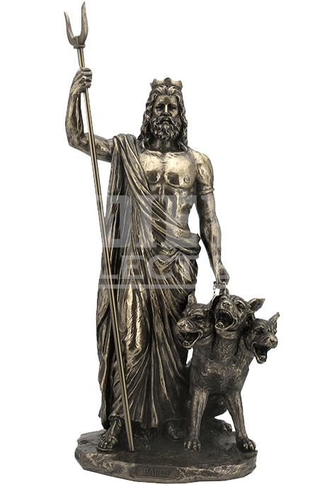 Hades Greek God Statuewith Cerberus PNG Image