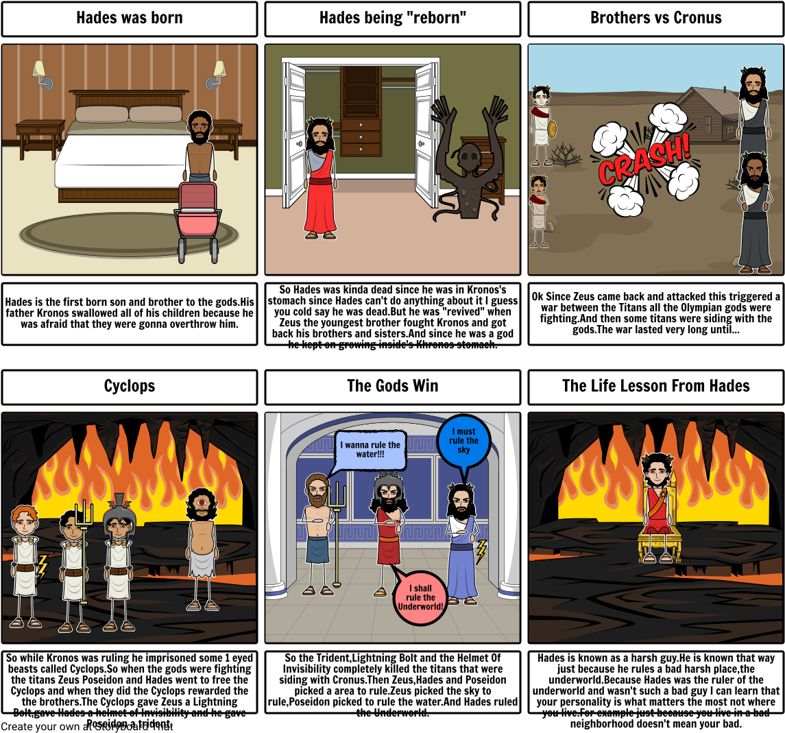 Hades Mythology Comic Strip PNG Image