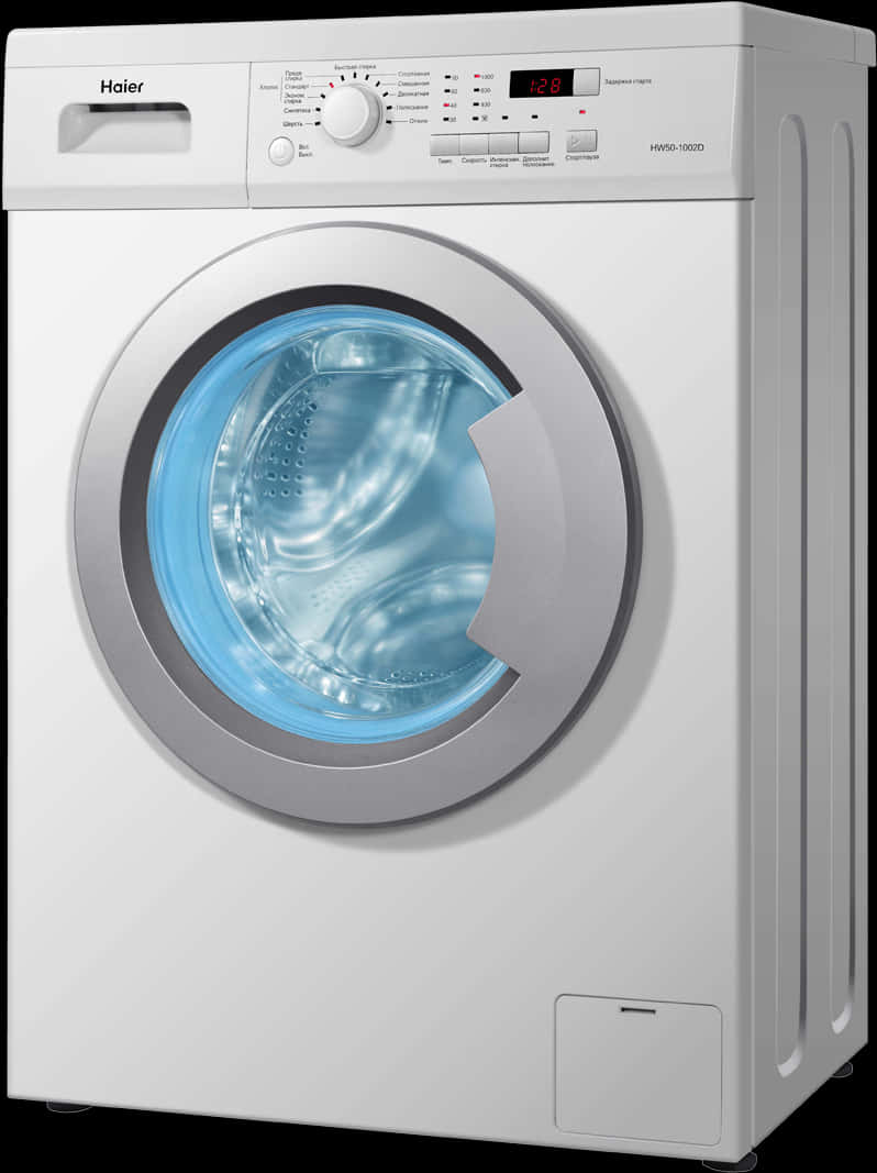 Haier Front Load Washing Machine Model PNG Image