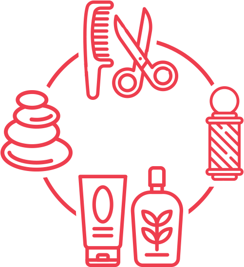 Hair Styling Toolsand Products Icon Set PNG Image