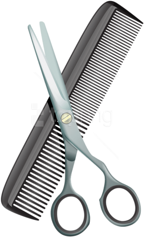 Hairdressing Scissorsand Comb PNG Image