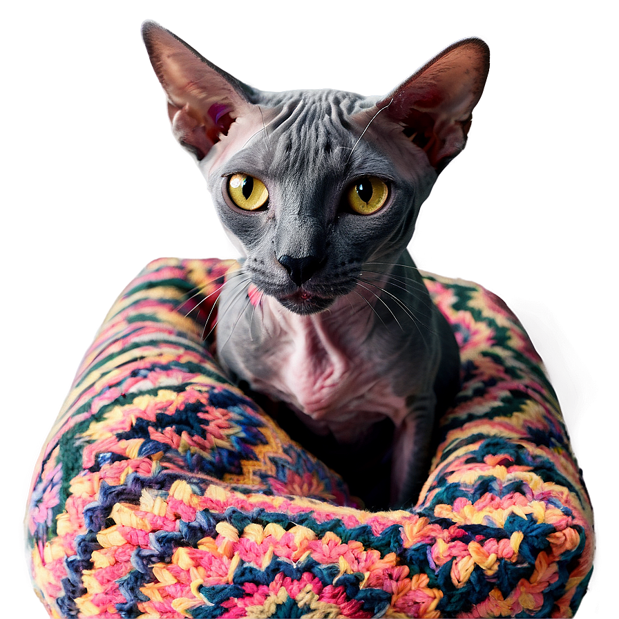 Hairless Cat On Cushion Png Aww PNG Image