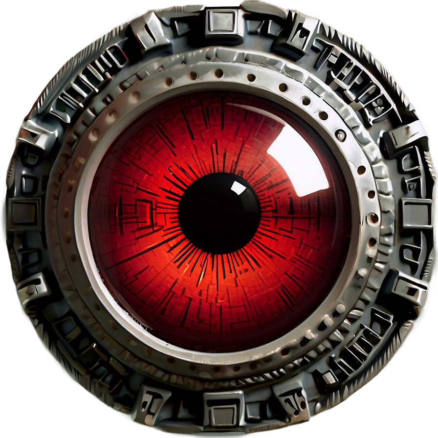 Hal 9000 Close-up Eye Png Glo PNG Image