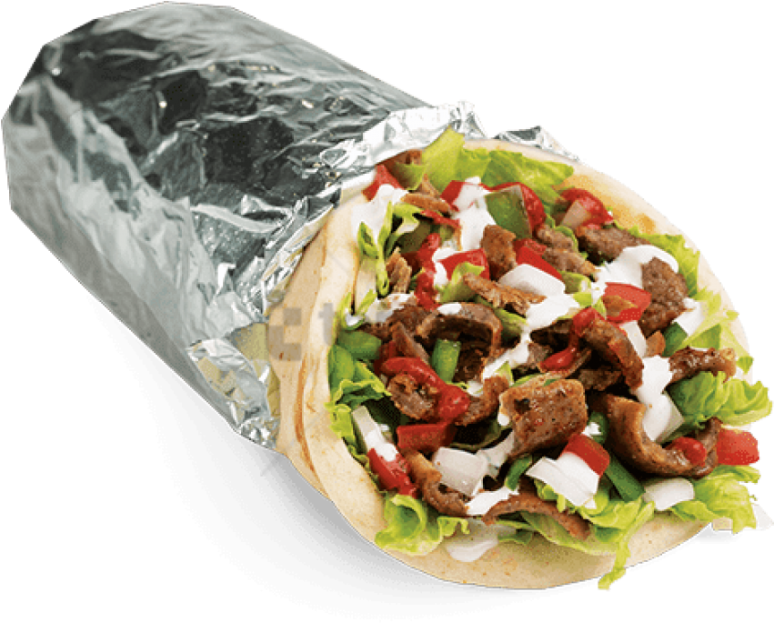 Halal Beef Gyro Wrap PNG Image