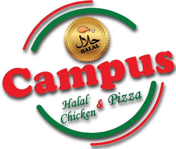 Halal Campus Chicken Pizza Logo PNG Image