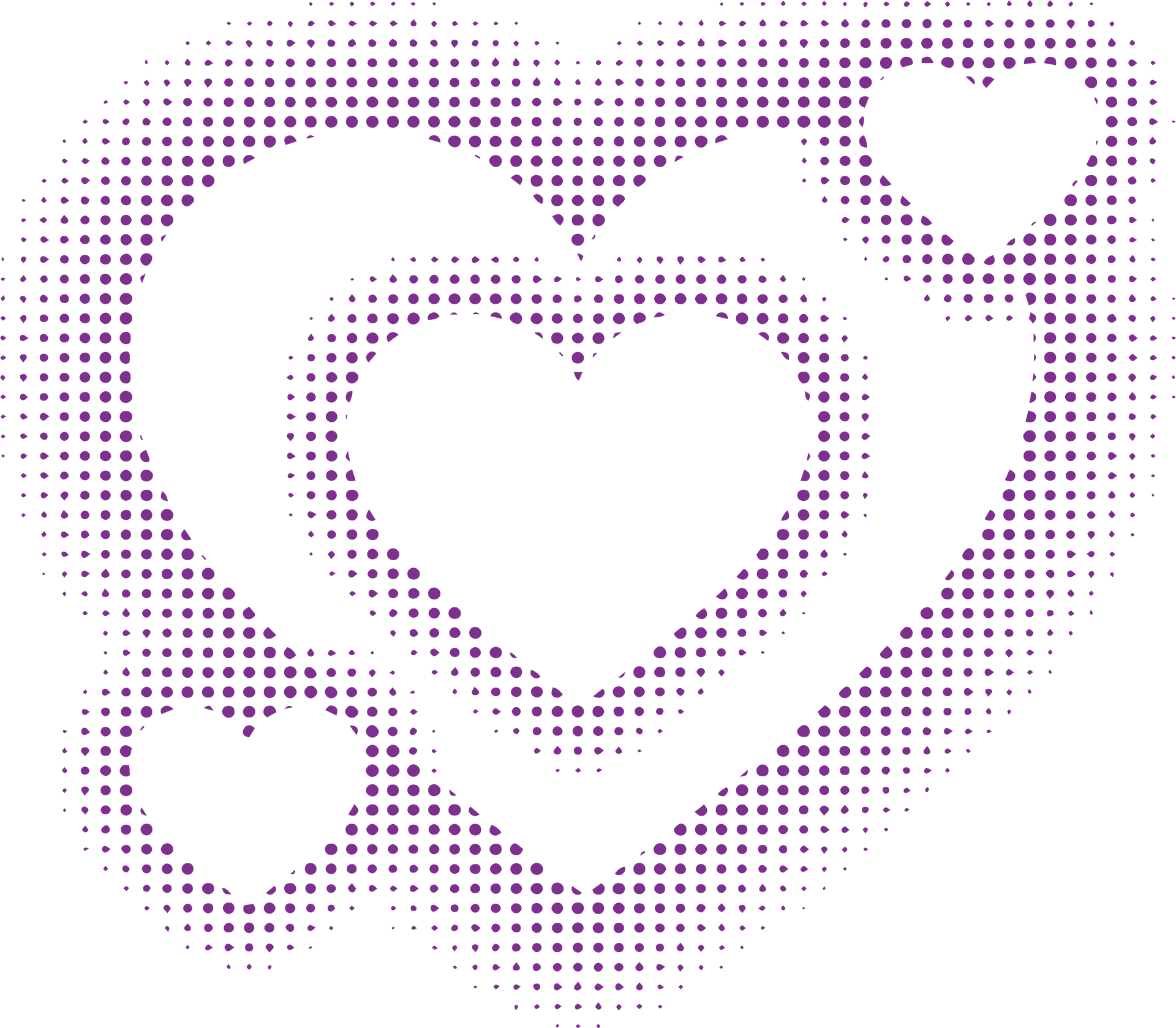 Halftone Hearts Pattern PNG Image