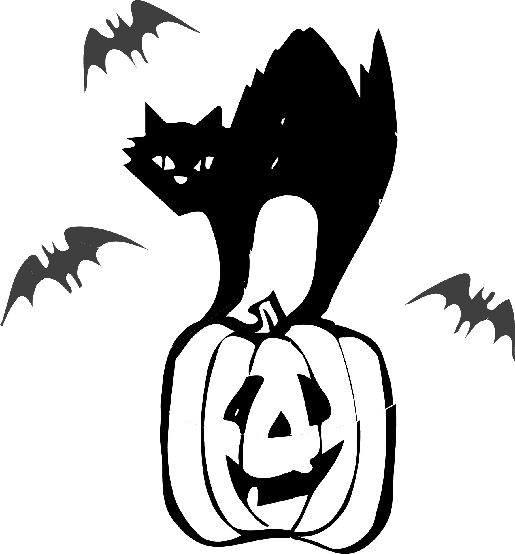 Halloween Black Caton Pumpkin PNG Image