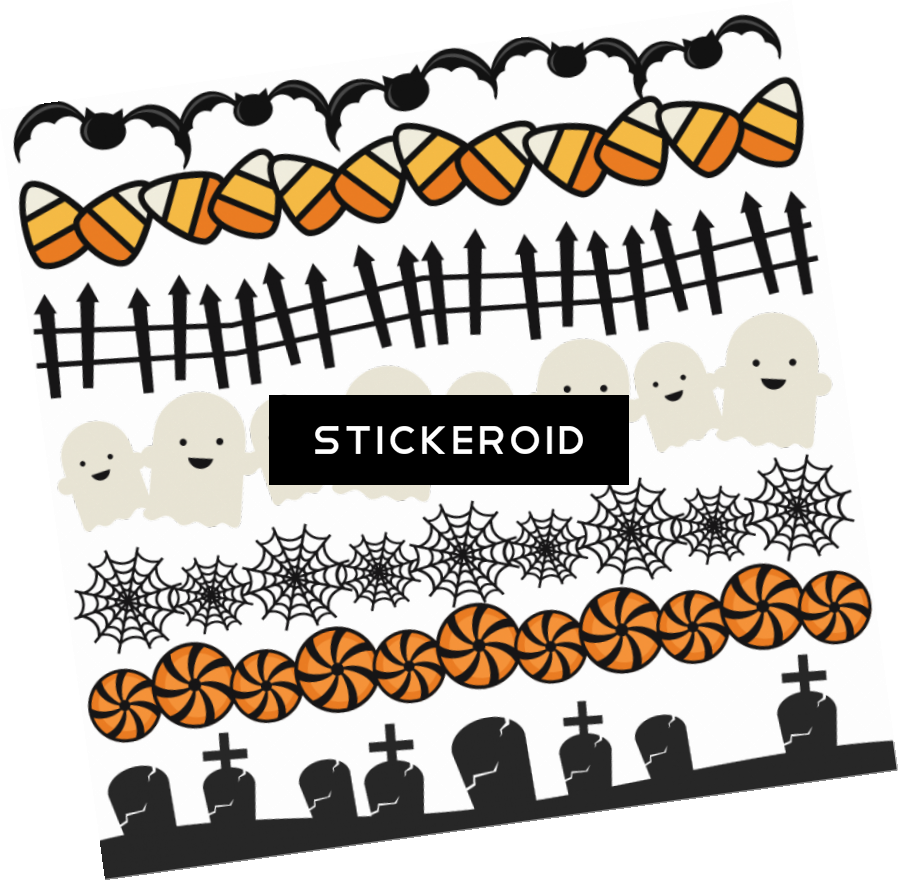 Halloween Border Clipart Candy Corn Ghosts PNG Image