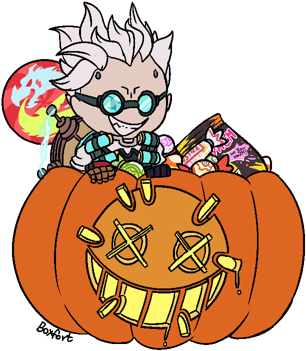 Halloween Candy Collector Character PNG Image