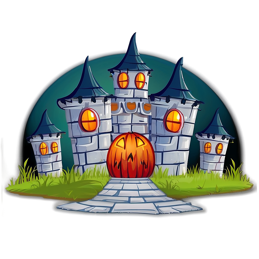 Halloween Cartoon Vampire Castle Png Ggt60 PNG Image