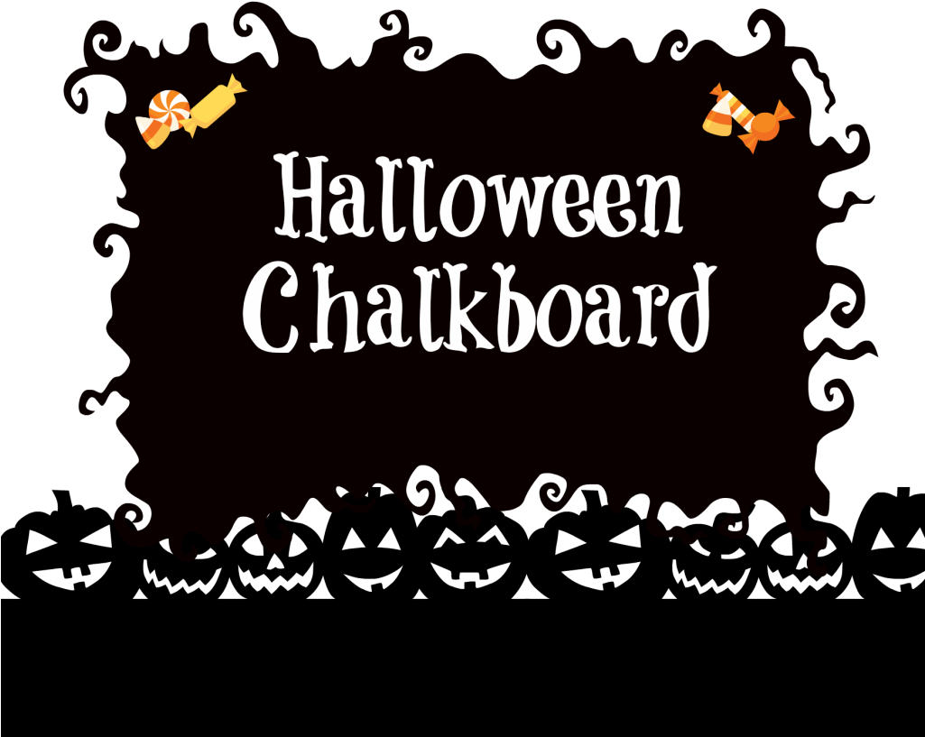 Halloween Chalkboard Design PNG Image