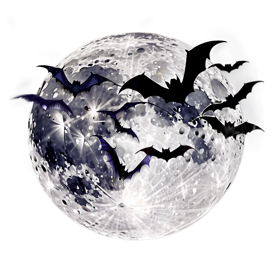 Halloween Moon And Bats Png 04292024 PNG Image