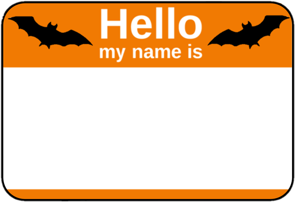 Halloween Name Tag Design PNG Image