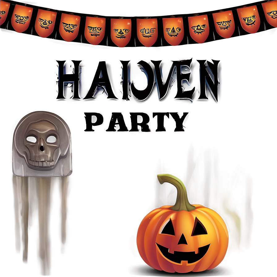 Halloween Party Banner Design Png Etx86 PNG Image