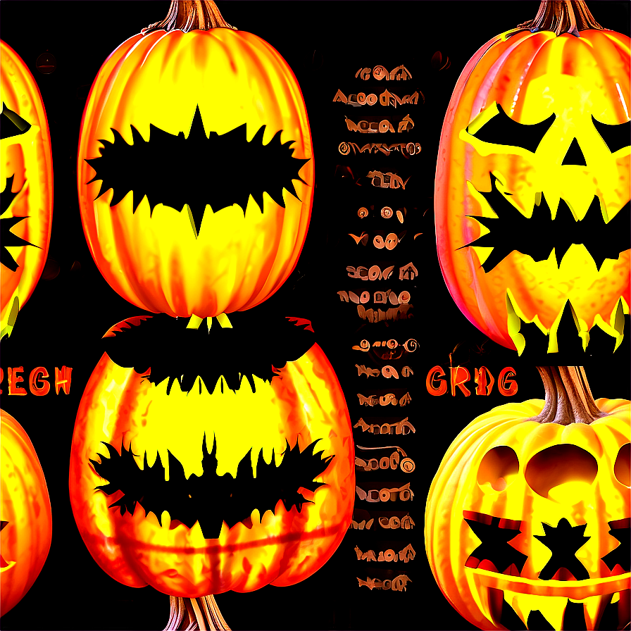 Halloween Party Pumpkin Carvings Png 06262024 PNG Image