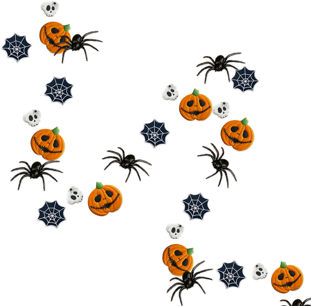 Halloween Pattern Pumpkins Spiders Web PNG Image