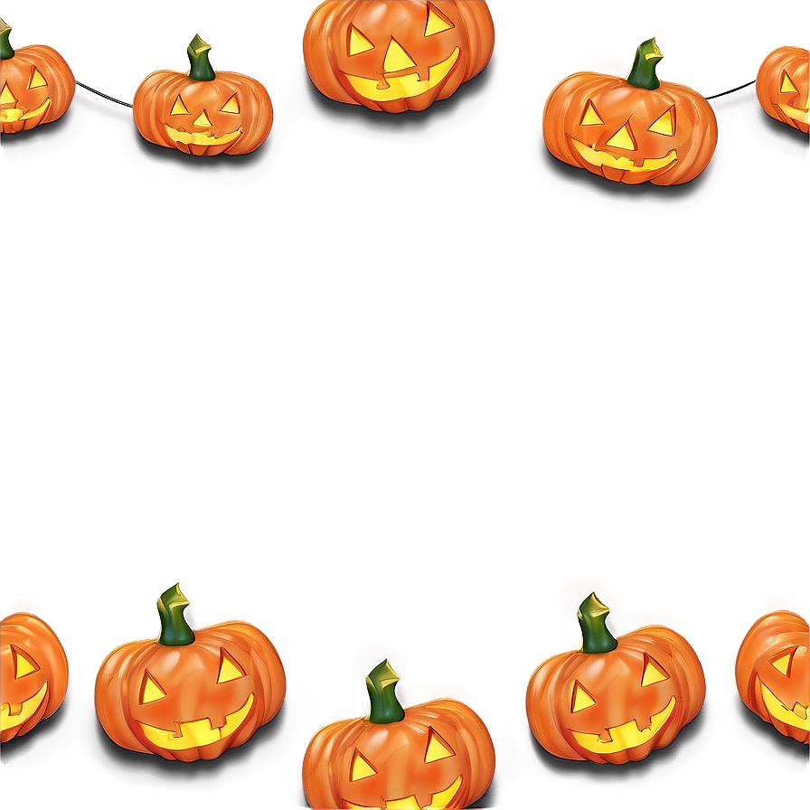 Halloween Pumpkin Border Png Hte30 PNG Image