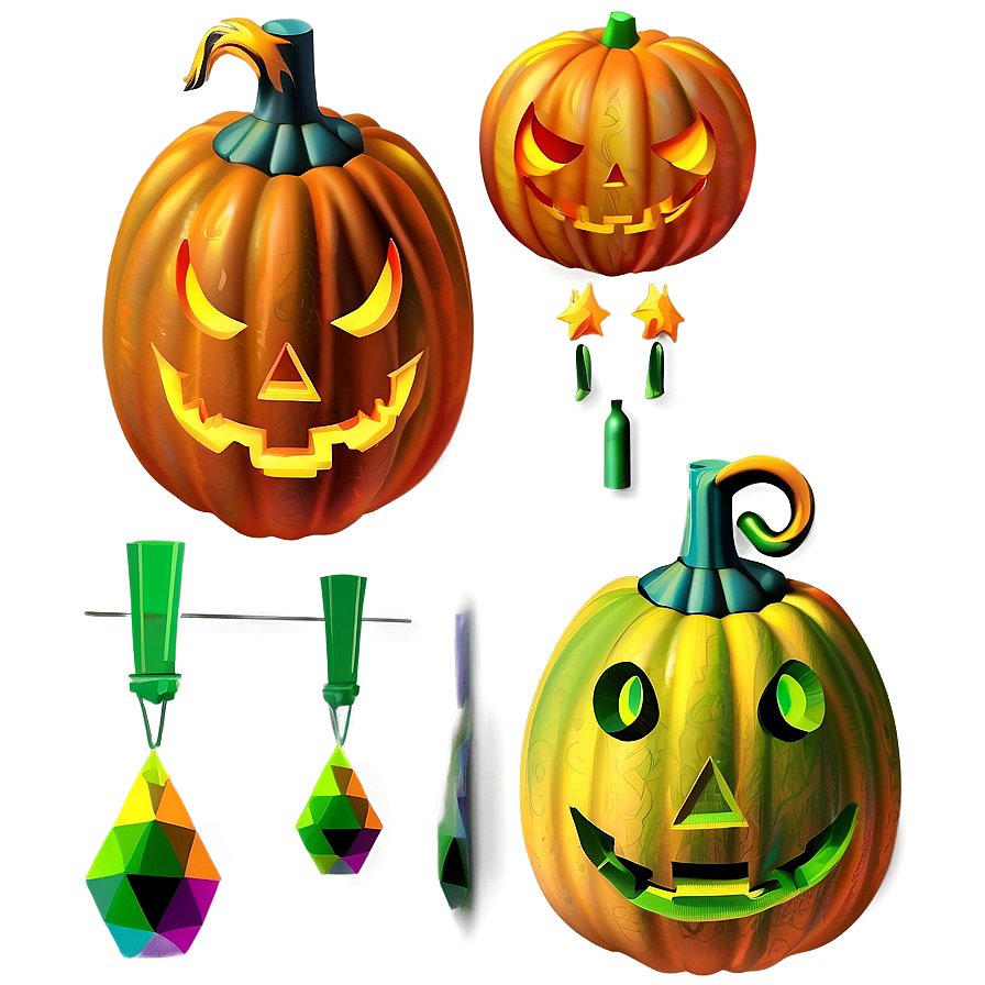 Halloween Pumpkin Decorations Png Jhm PNG Image