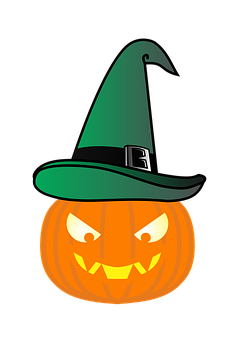 Halloween Pumpkin Witch Hat PNG Image