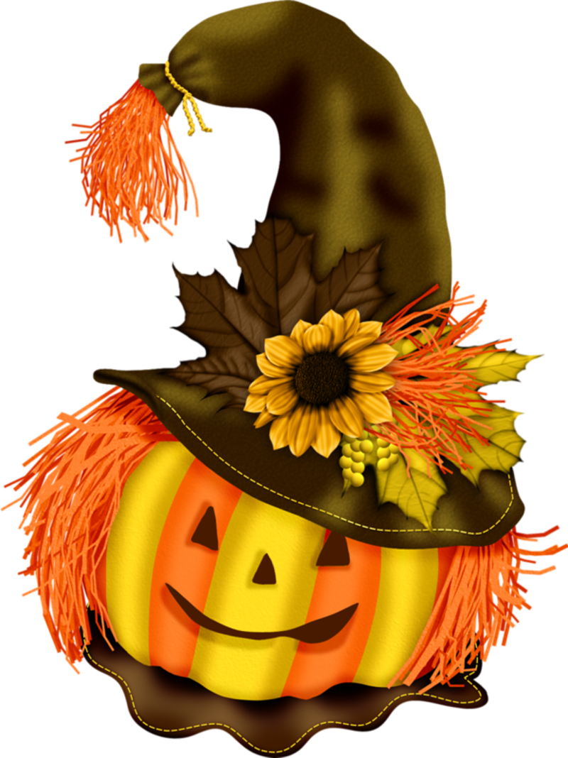 Halloween Pumpkin Witch Hat PNG Image