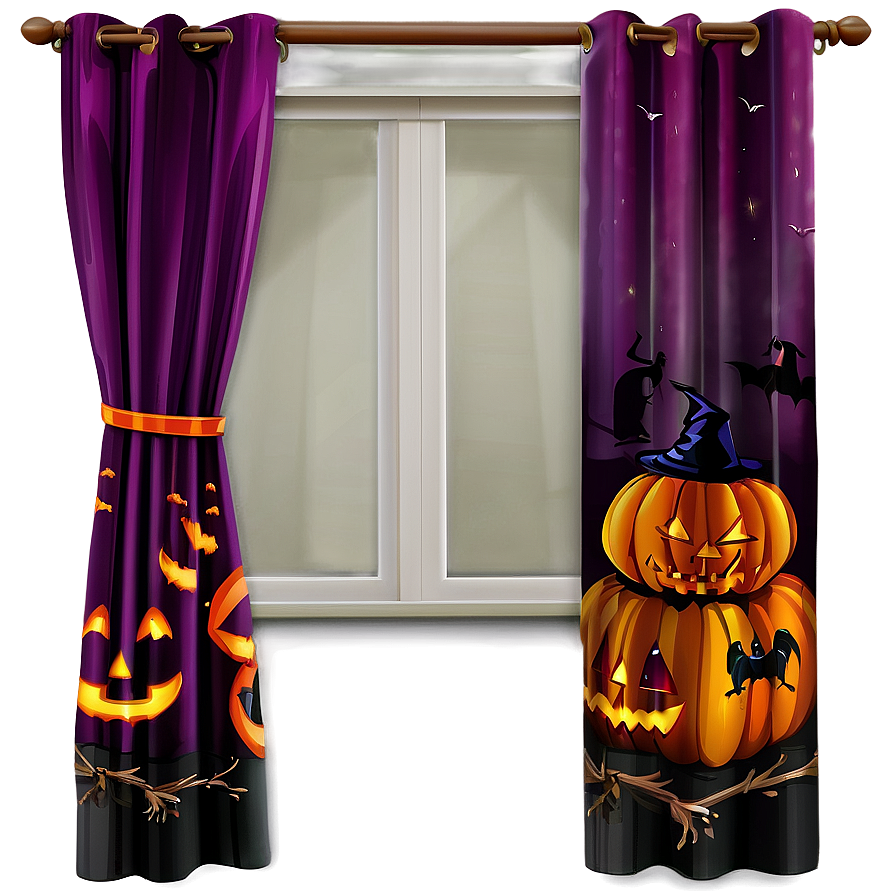 Halloween Theme Curtain Png Yac PNG Image