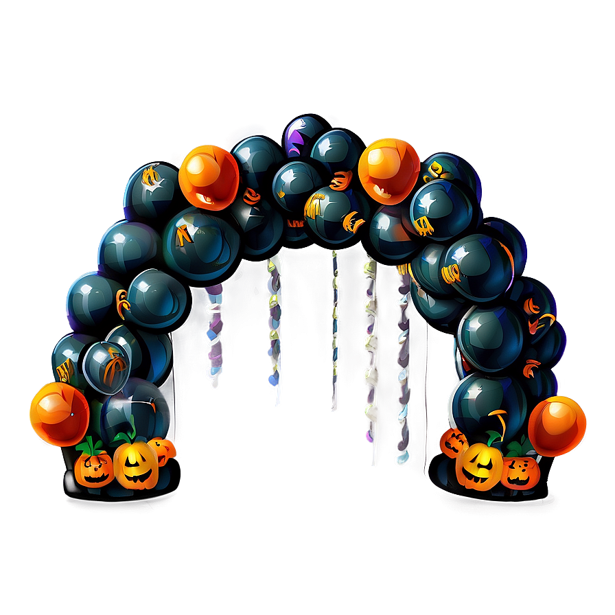 Halloween-themed Balloon Arch Png Coc PNG Image