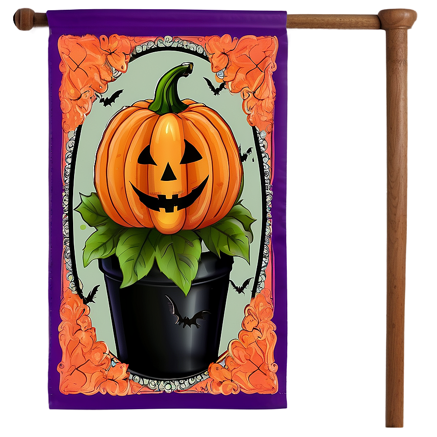 Halloween Themed Garden Flag Png Xka PNG Image