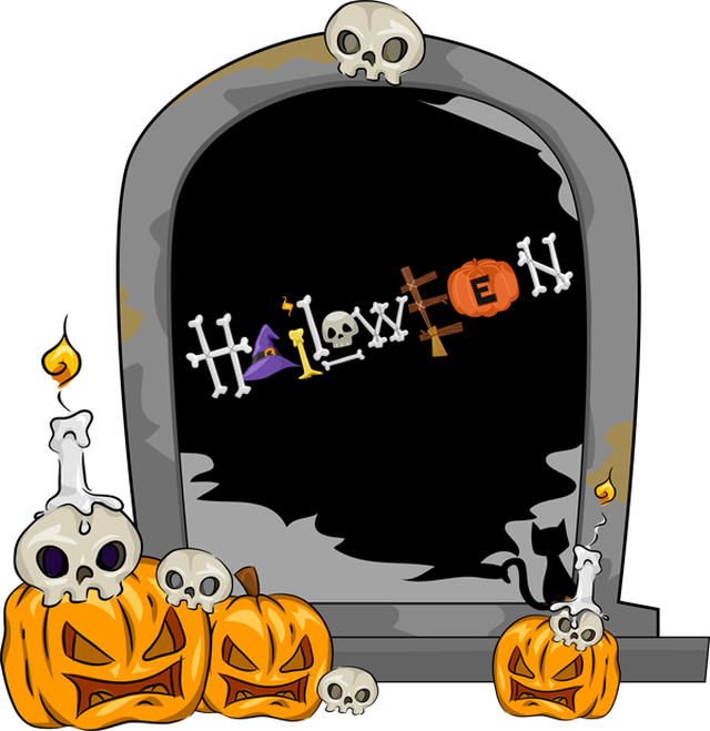 Halloween Tombstone Decoration PNG Image