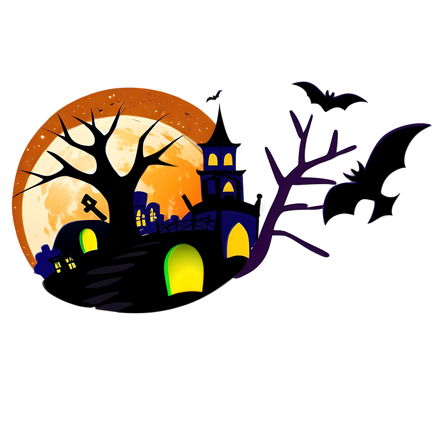 Halloween Town Scene Png 05212024 PNG Image