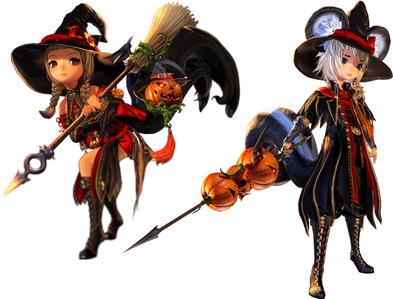 Halloween Witch Characters Render PNG Image