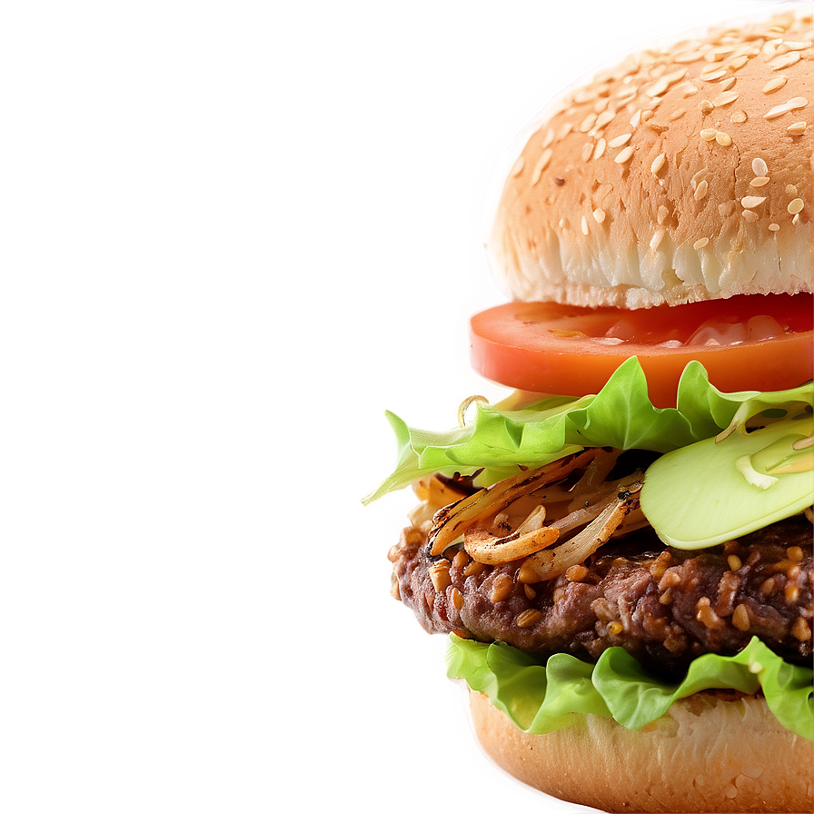 Hamburger With Crispy Onions Png 43 PNG Image