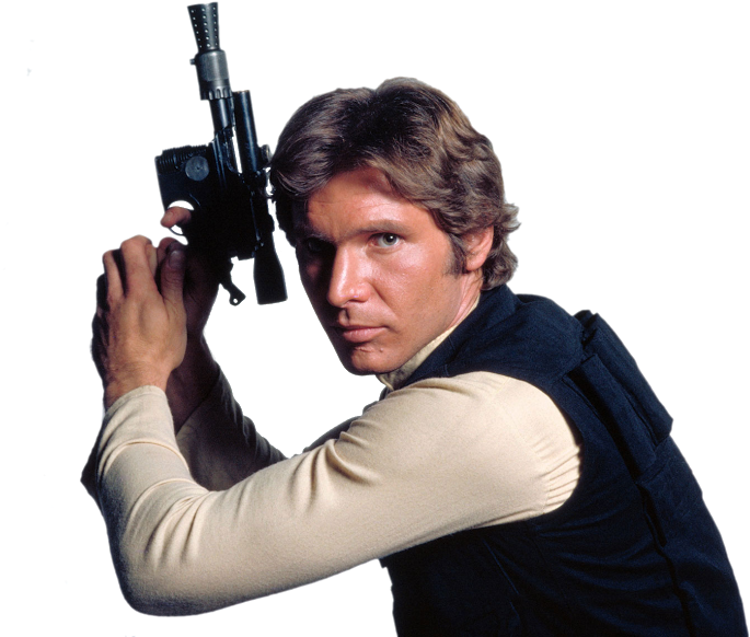 Han Solo Blaster Ready Star Wars PNG Image