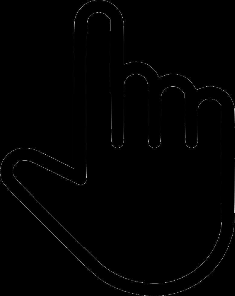 Hand Cursor Outline Graphic PNG Image