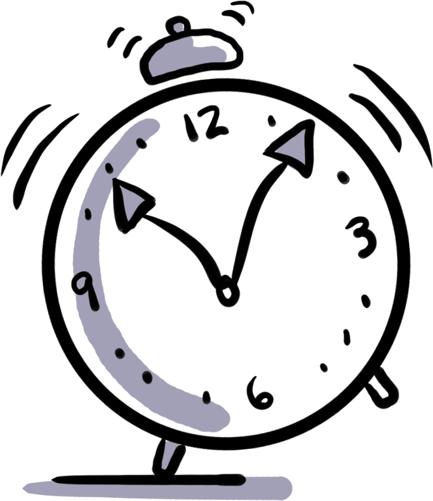 Hand Drawn Alarm Clock PNG Image