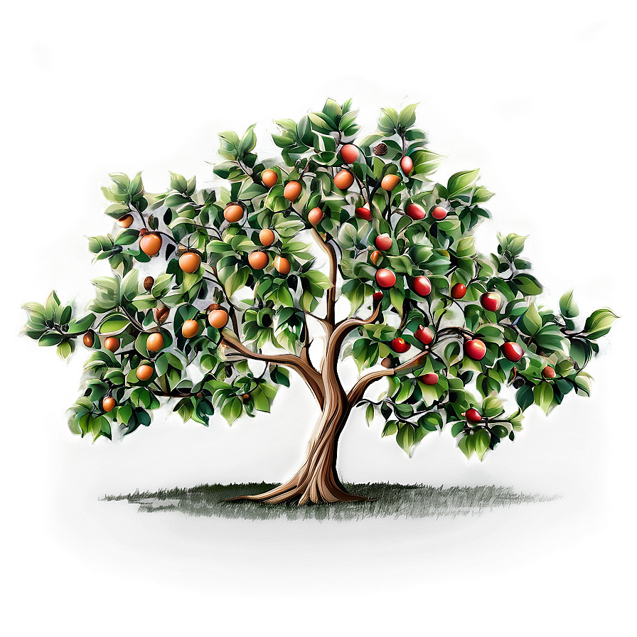 Hand Drawn Apple Tree Png Vyf99 PNG Image