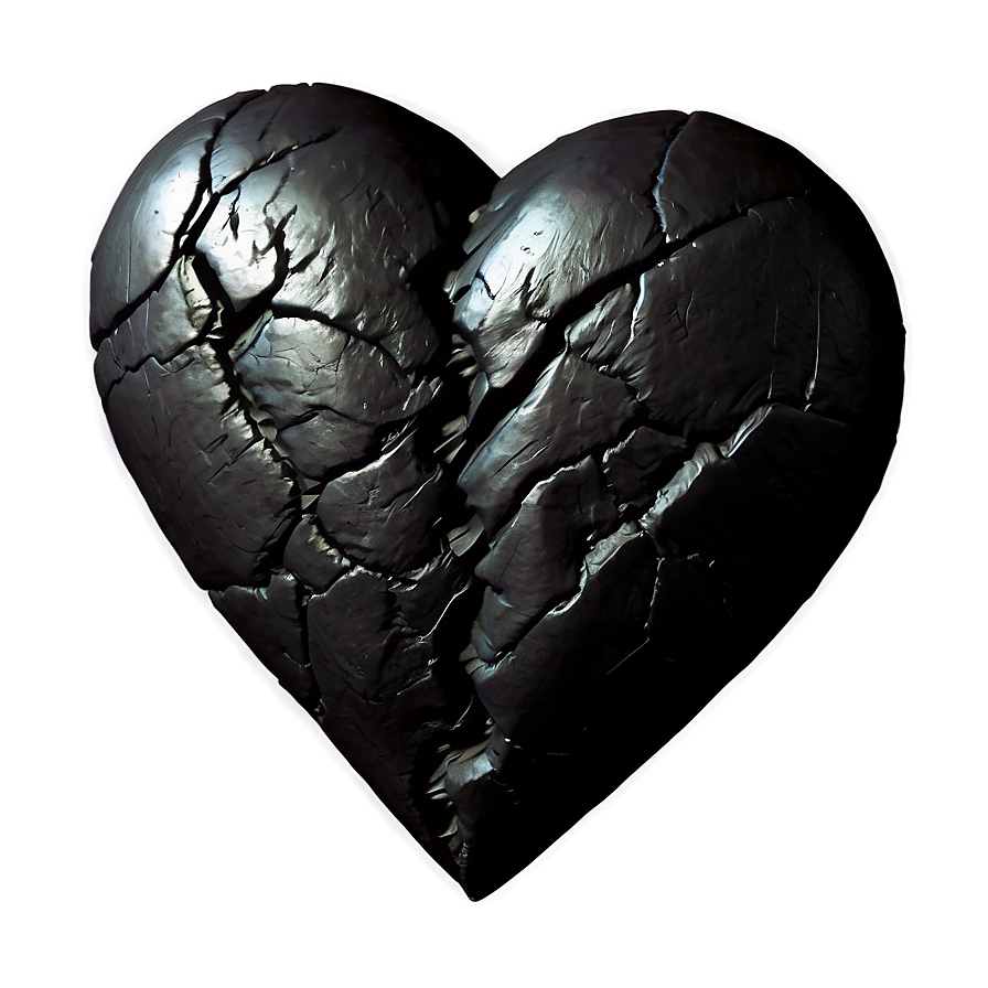 Hand-drawn Black Broken Heart Png Bfh PNG Image