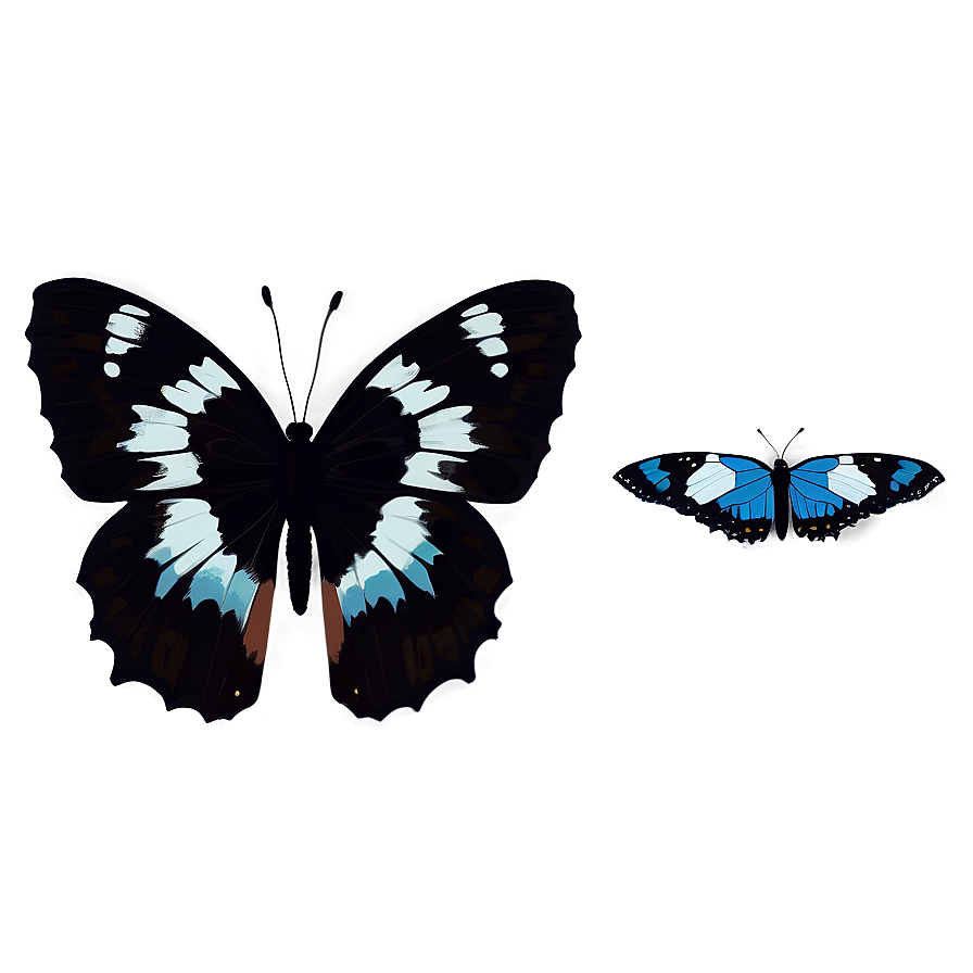 Hand Drawn Black Butterfly Png Psw PNG Image