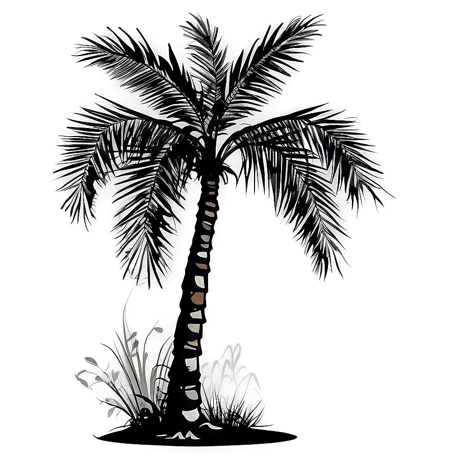 Hand Drawn Black Palm Tree Png Pkk PNG Image