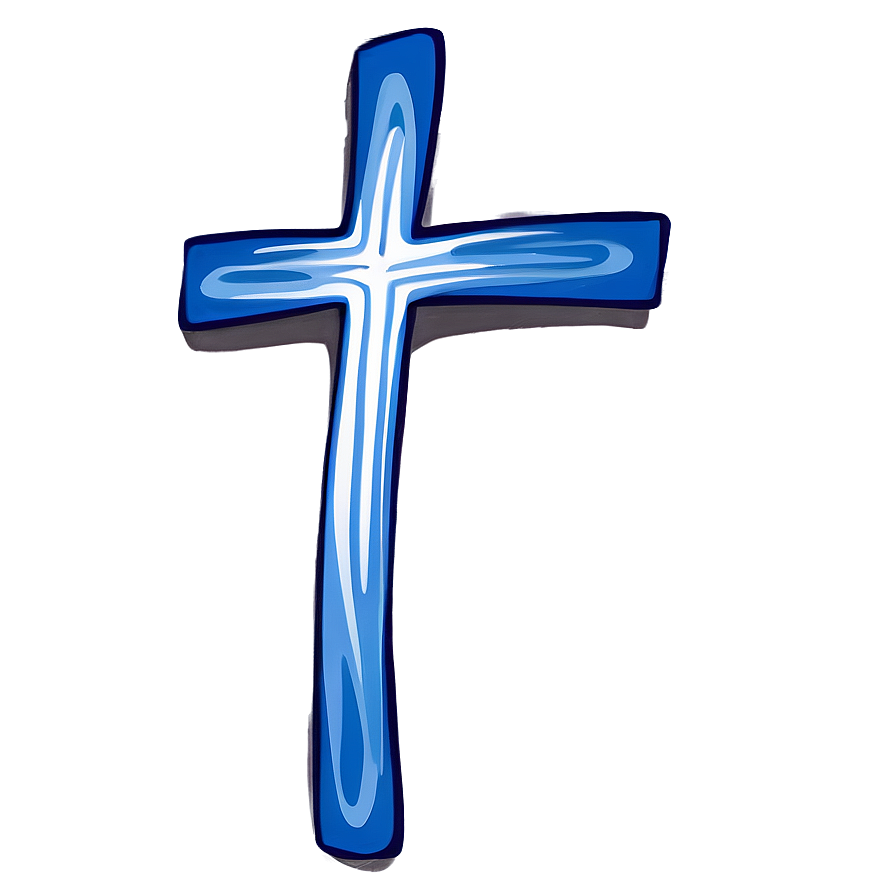 Hand-drawn Blue Cross Png 92 PNG Image