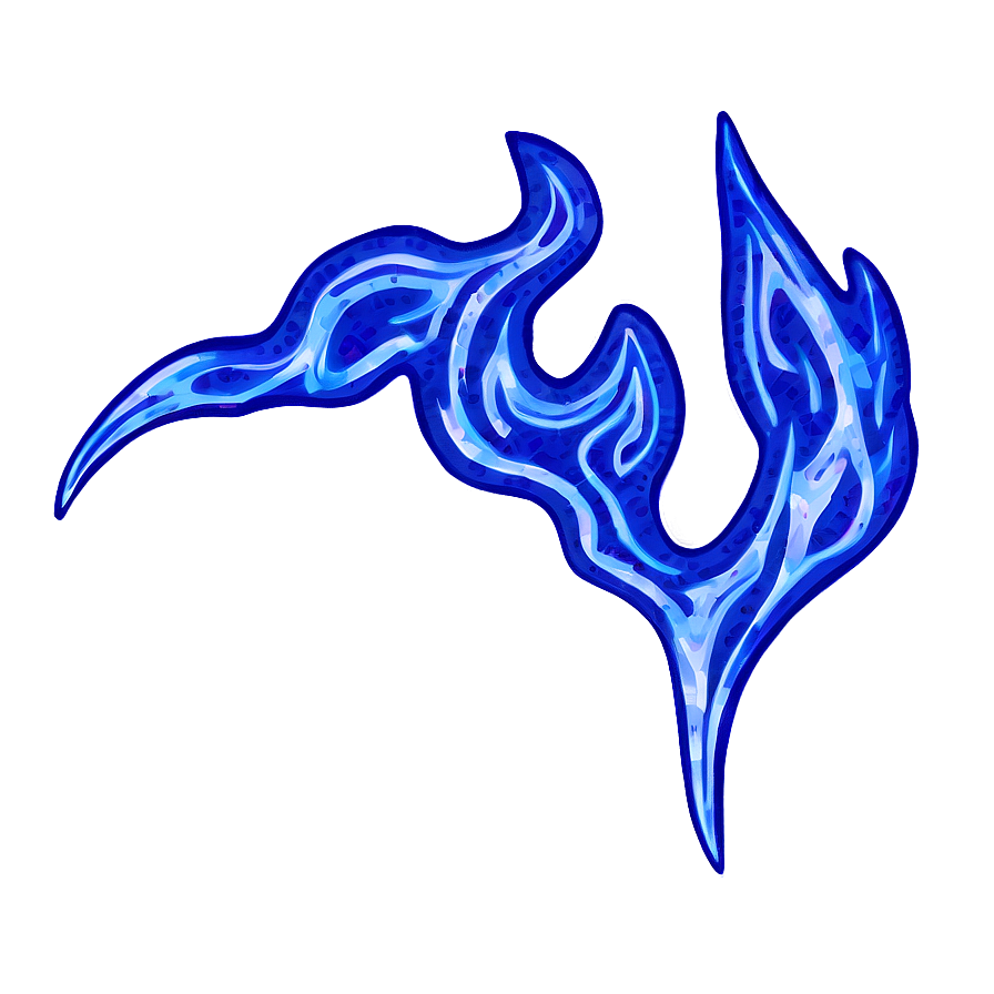 Hand-drawn Blue Flame Png Eoo PNG Image