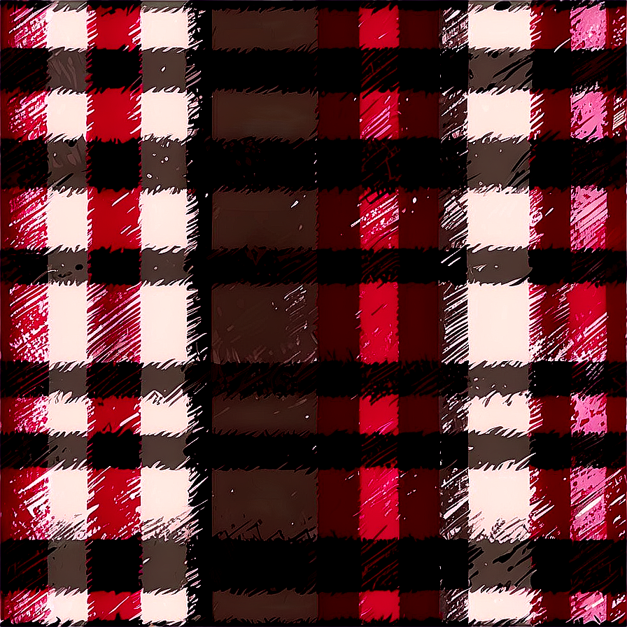 Hand Drawn Buffalo Plaid Png 06262024 PNG Image