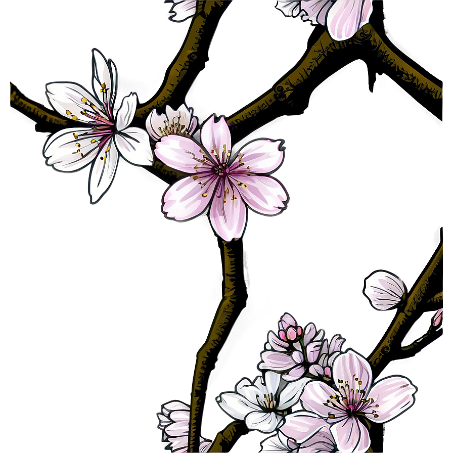 Hand Drawn Cherry Blossom Sketch Png 05032024 PNG Image