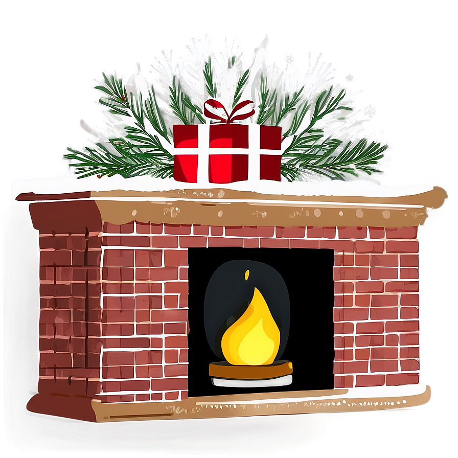 Hand-drawn Christmas Fireplace Png 06262024 PNG Image