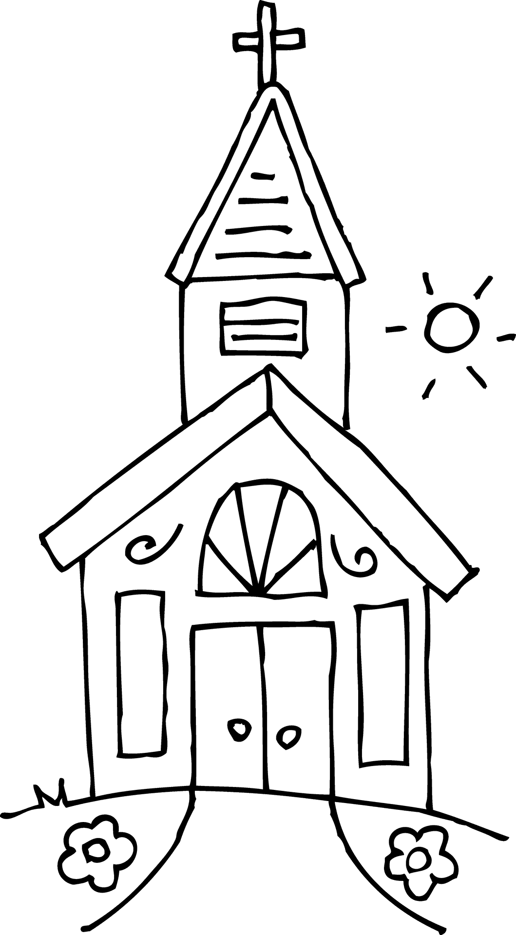 Hand Drawn Church Clipart PNG Image